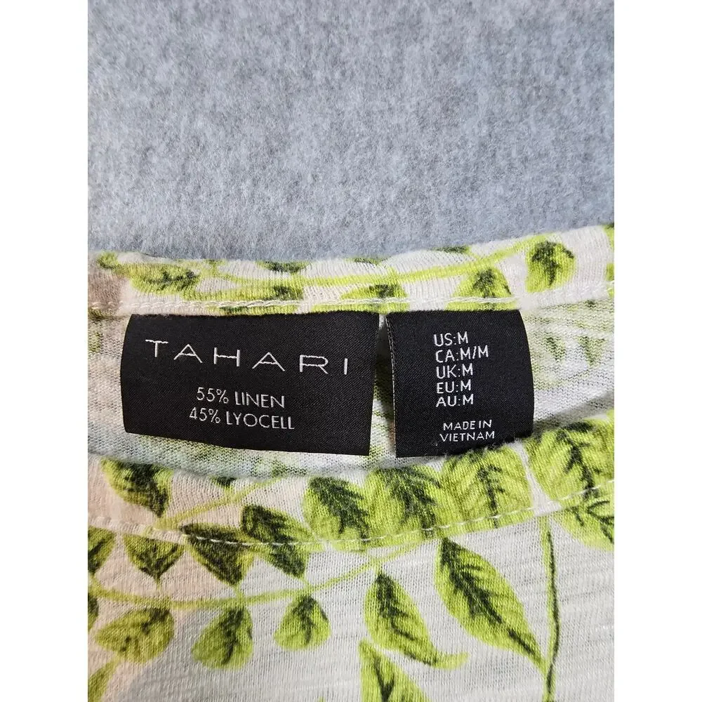 Tahari Linen Blend Sleeveless Top Medium